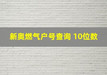 新奥燃气户号查询 10位数